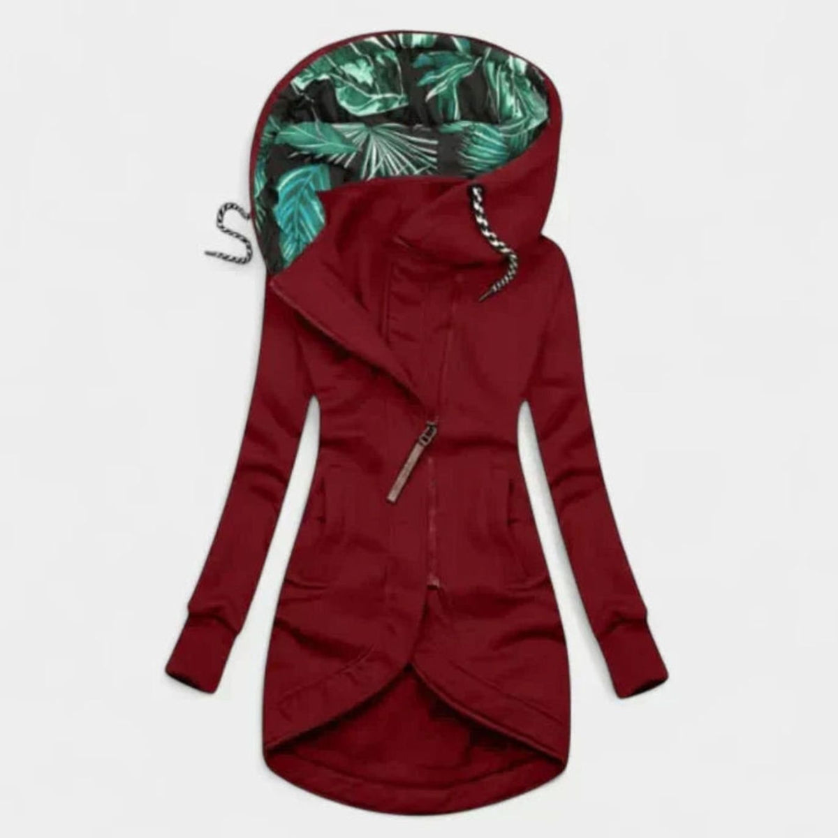 Women's Hooded Zip-Up Longline Comfy Soft Jacket