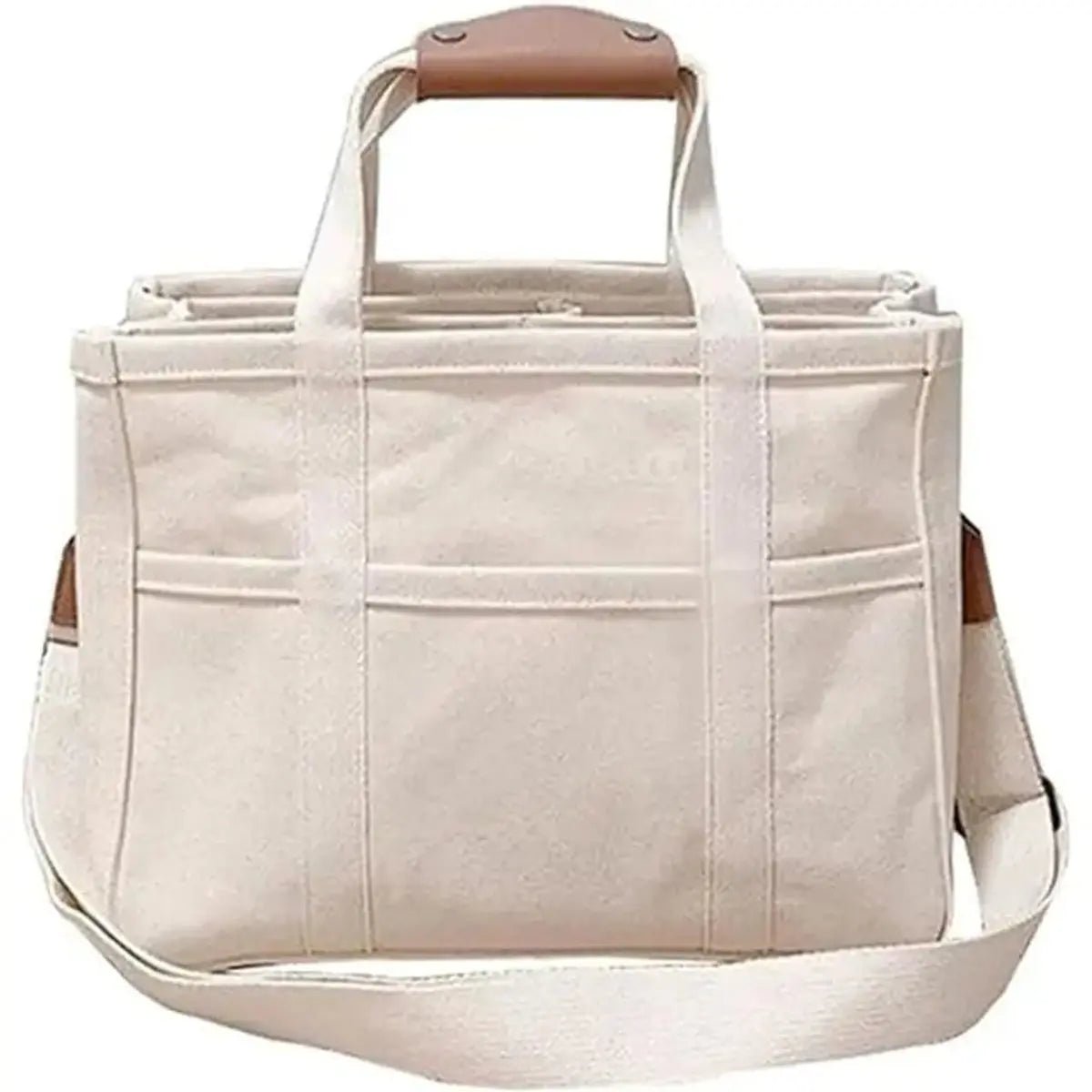 Women's Large-Capacity Multi-Pocket Canvas Tote Bag Crossbody