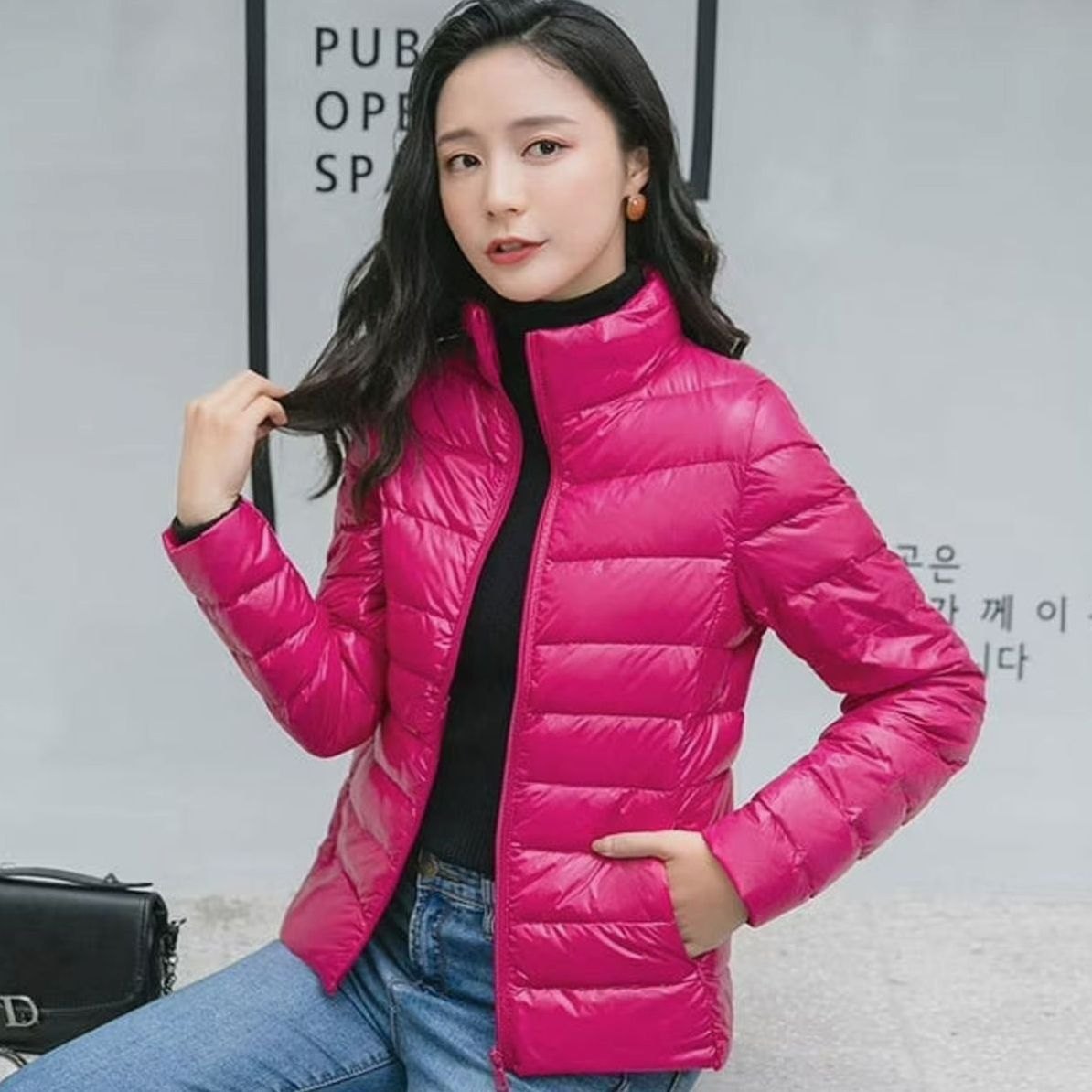 Women's Lightweight Quilted Stand-Collar Spring Jacket