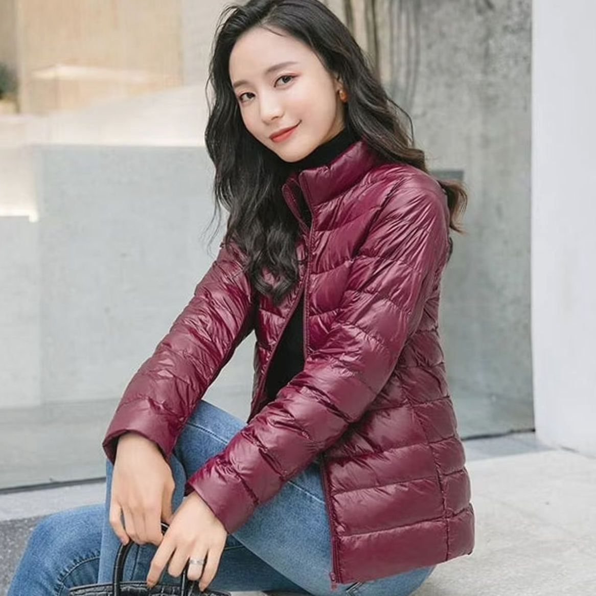 Women's Lightweight Quilted Stand-Collar Spring Jacket