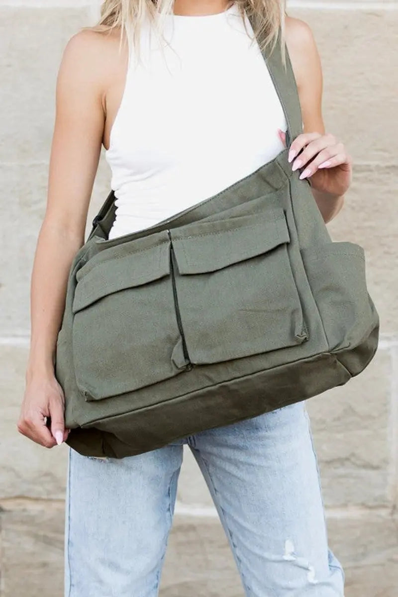 Women's Oversized Canvas Tote Bag Large Messenger Shoulder Bag