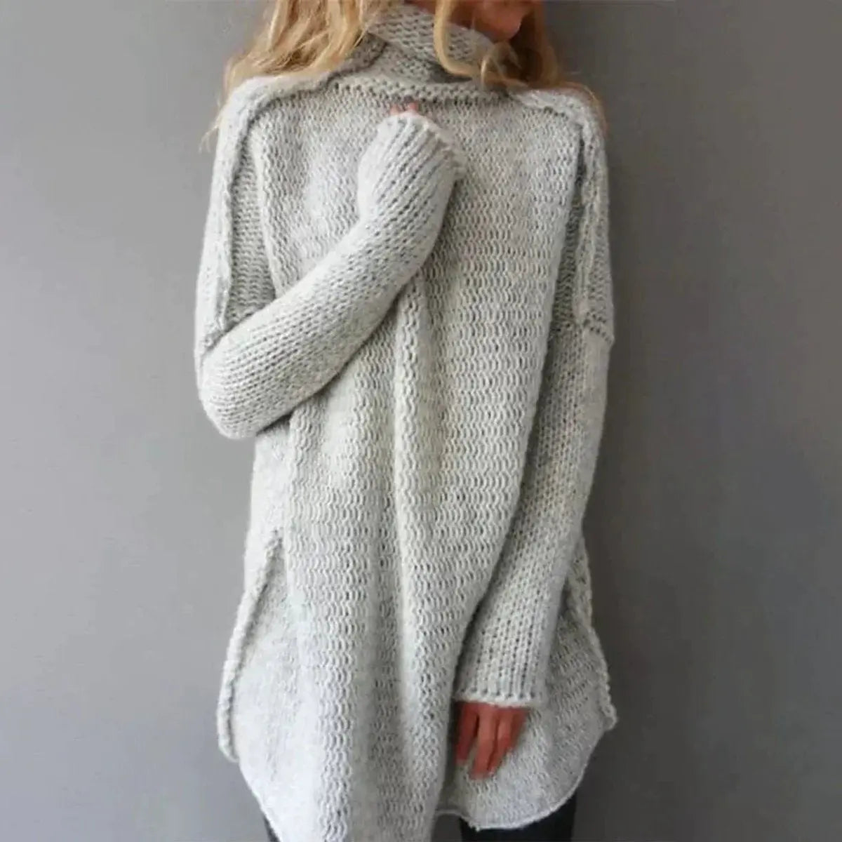 Women's Oversized Chunky Knit Turtleneck Sweater Jumper
