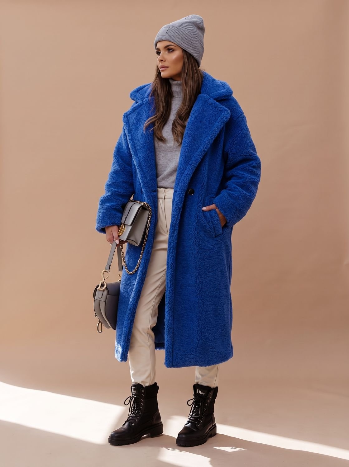 Emily | Women's Oversized Teddy Faux Fur Long Winter Coat