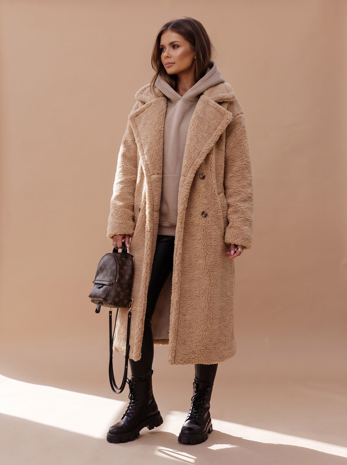 Emily | Women's Oversized Teddy Faux Fur Long Winter Coat