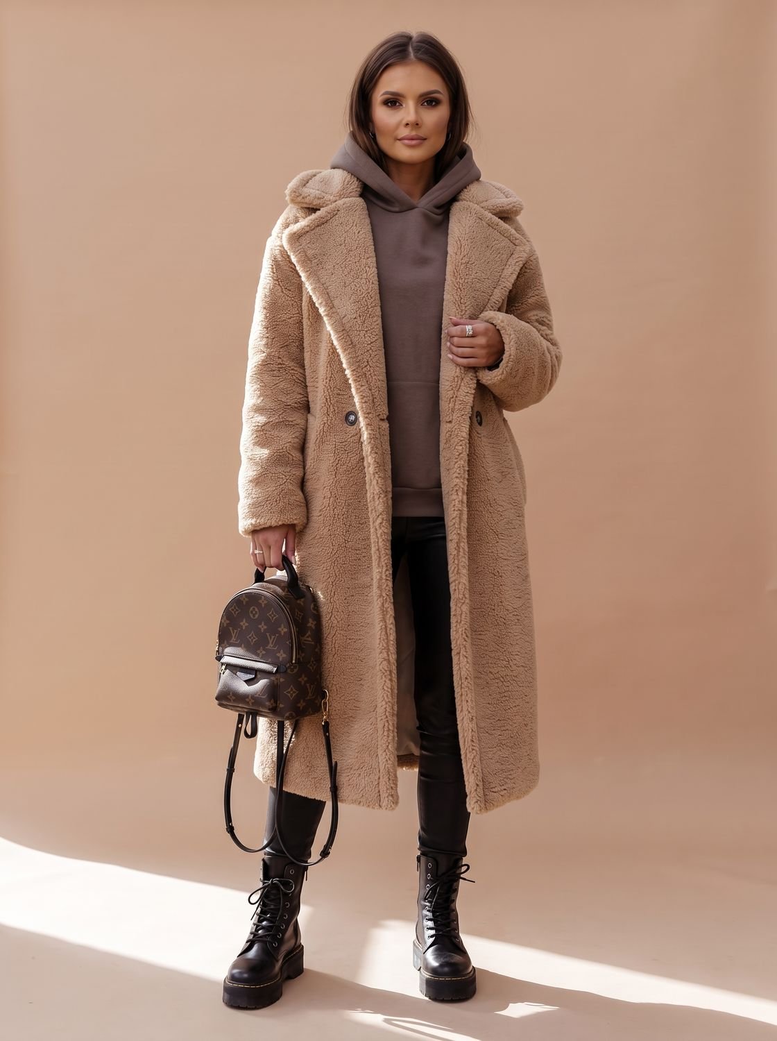 Emily | Women's Oversized Teddy Faux Fur Long Winter Coat
