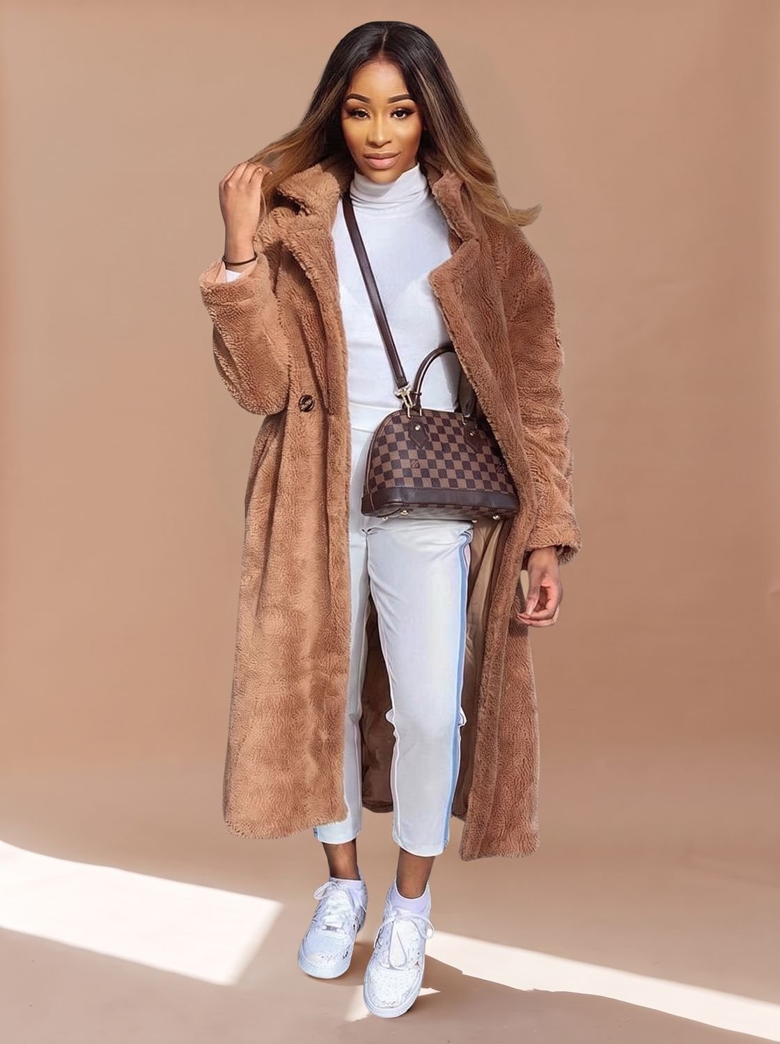 Emily | Women's Oversized Teddy Faux Fur Long Winter Coat