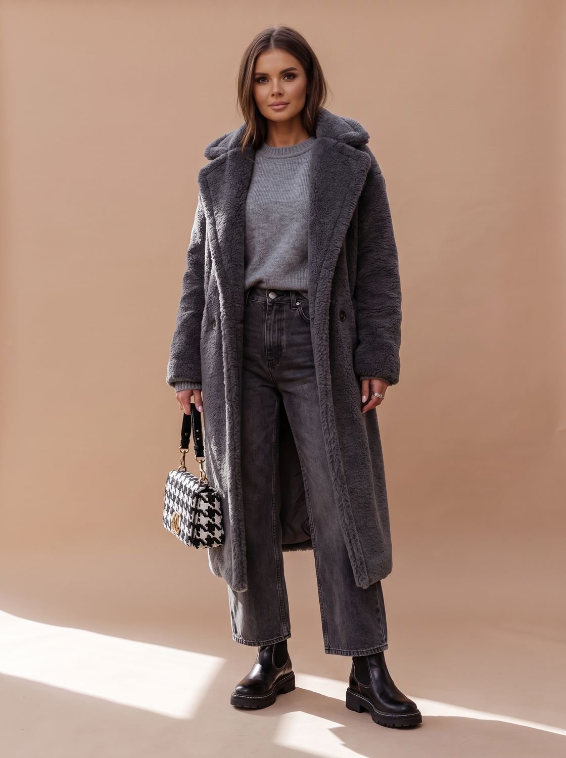 Emily | Women's Oversized Teddy Faux Fur Long Winter Coat