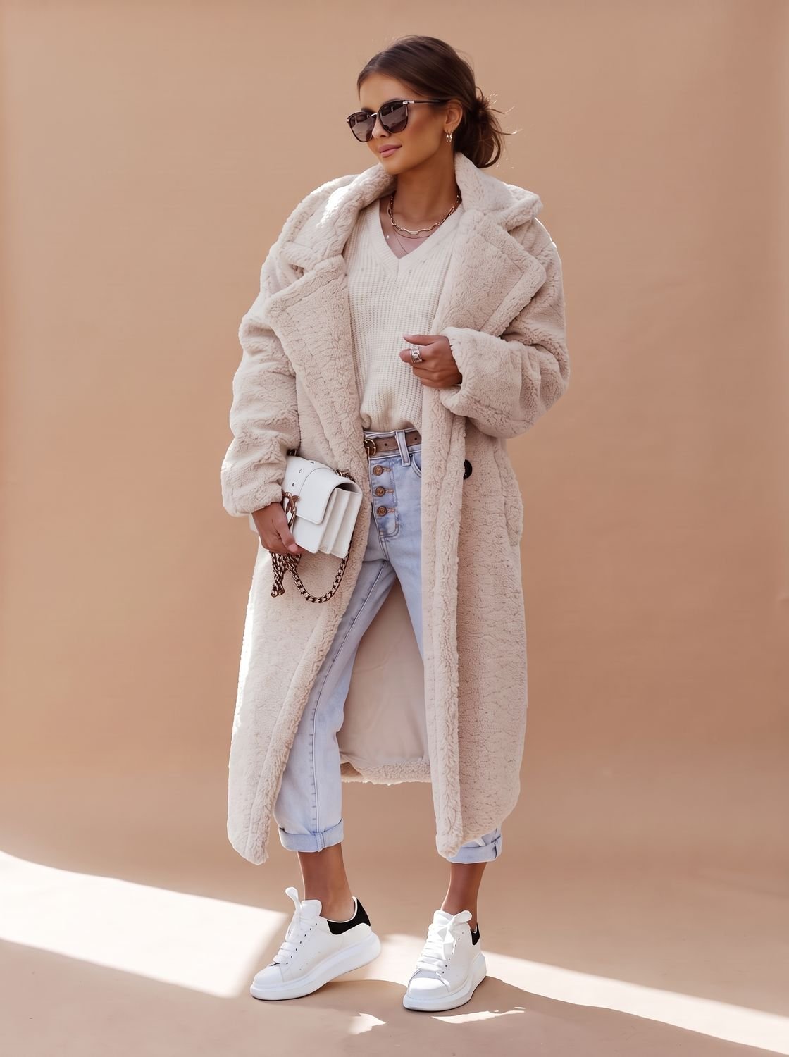 Emily | Women's Oversized Teddy Faux Fur Long Winter Coat