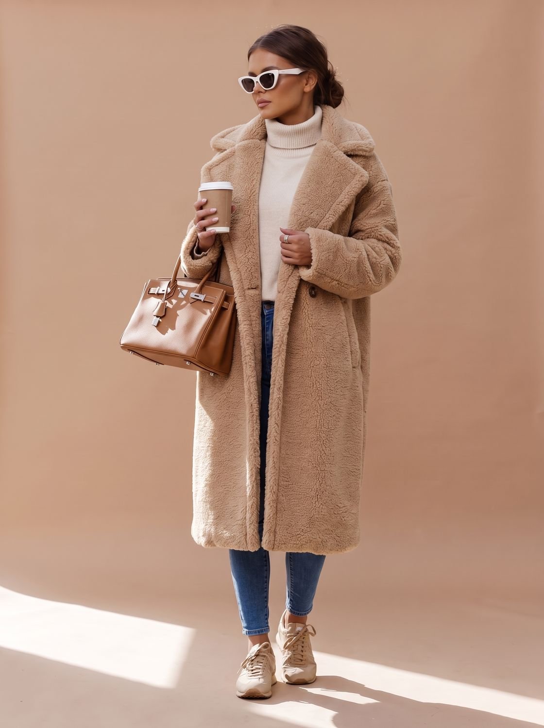 Emily | Women's Oversized Teddy Faux Fur Long Winter Coat