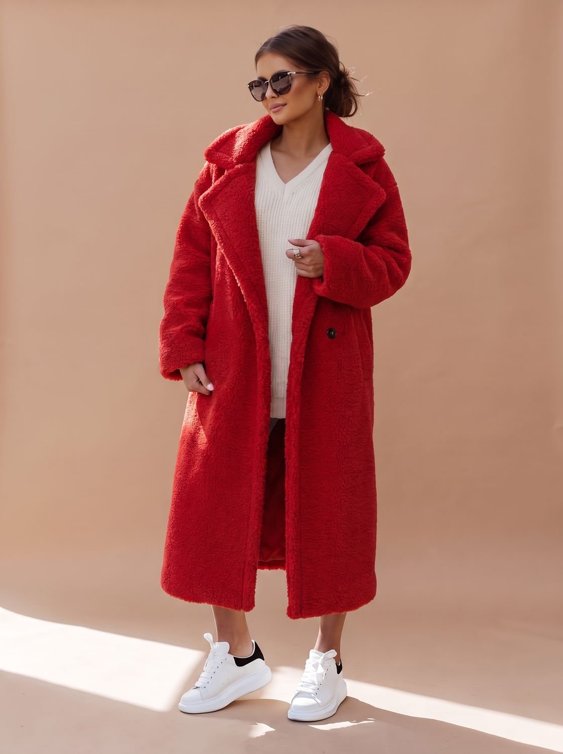 Emily | Women's Oversized Teddy Faux Fur Long Winter Coat