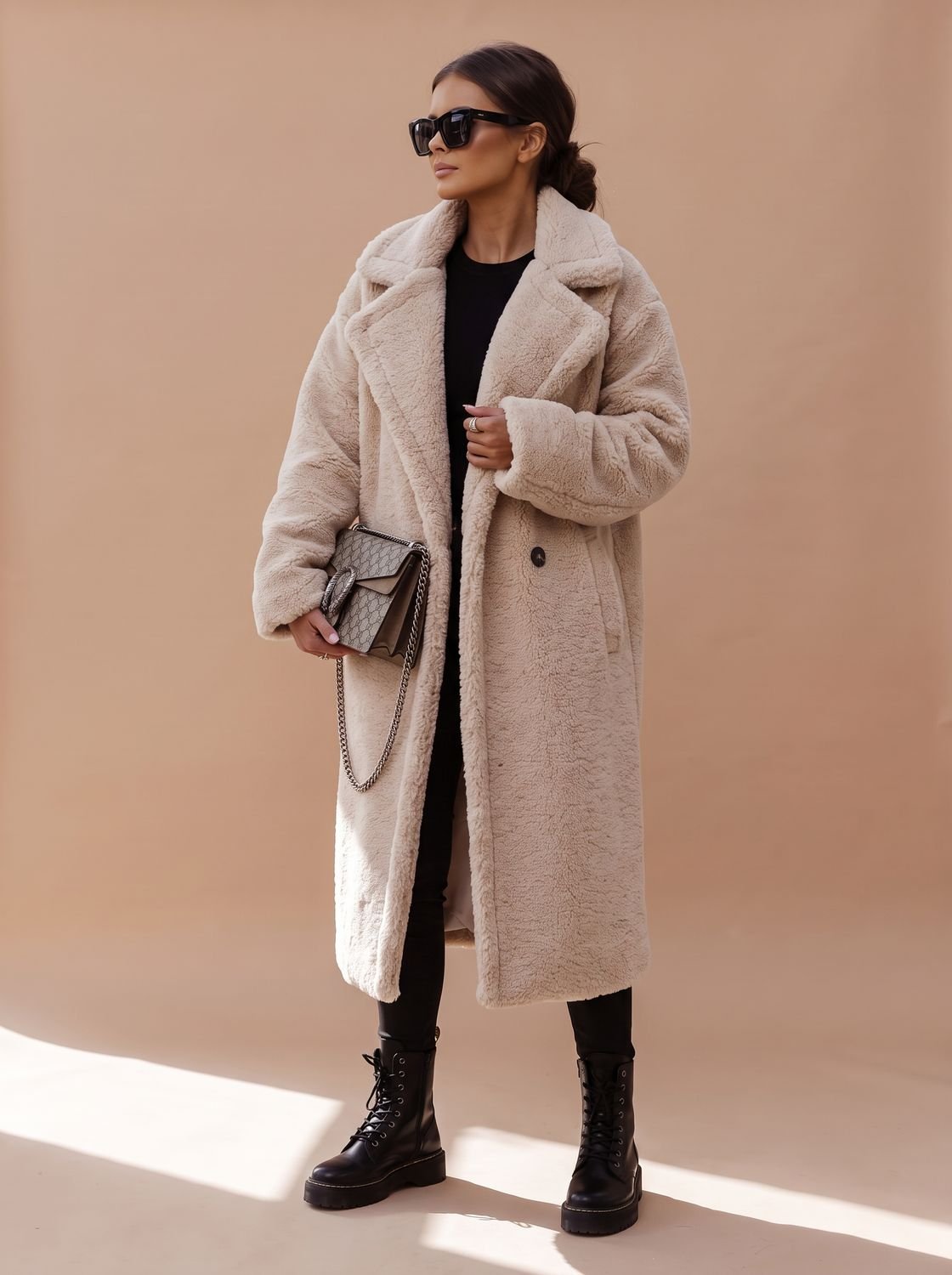Emily | Women's Oversized Teddy Faux Fur Long Winter Coat