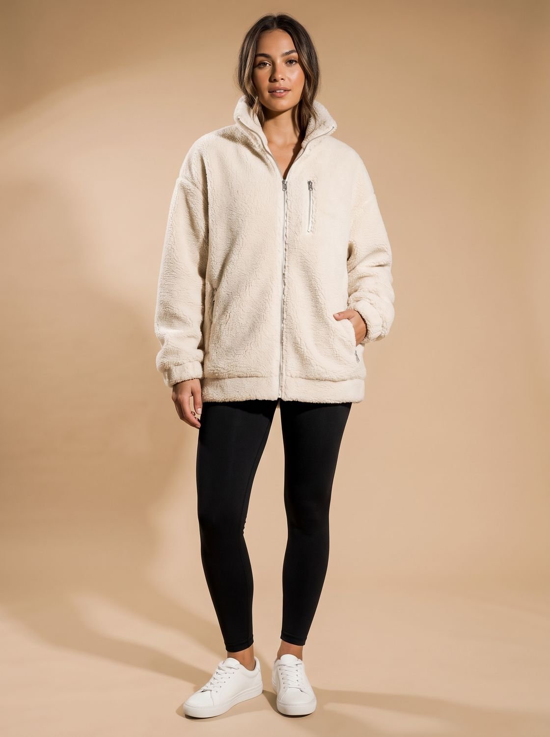 Emily | Women's Oversized Teddy Fleece Zip-Up Jacket