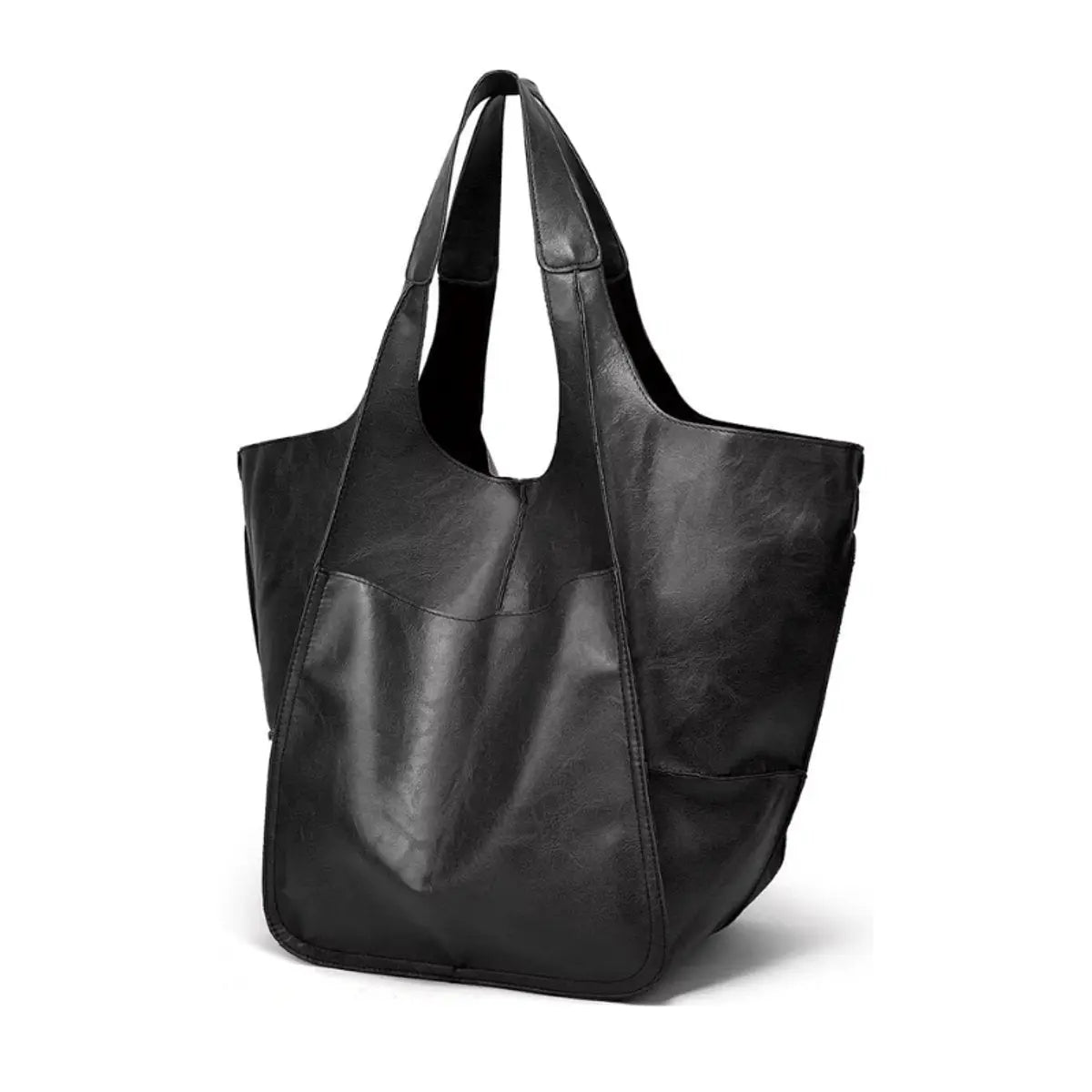 Women's Oversized Vegan Leather Magnetic Closure Tote Bag