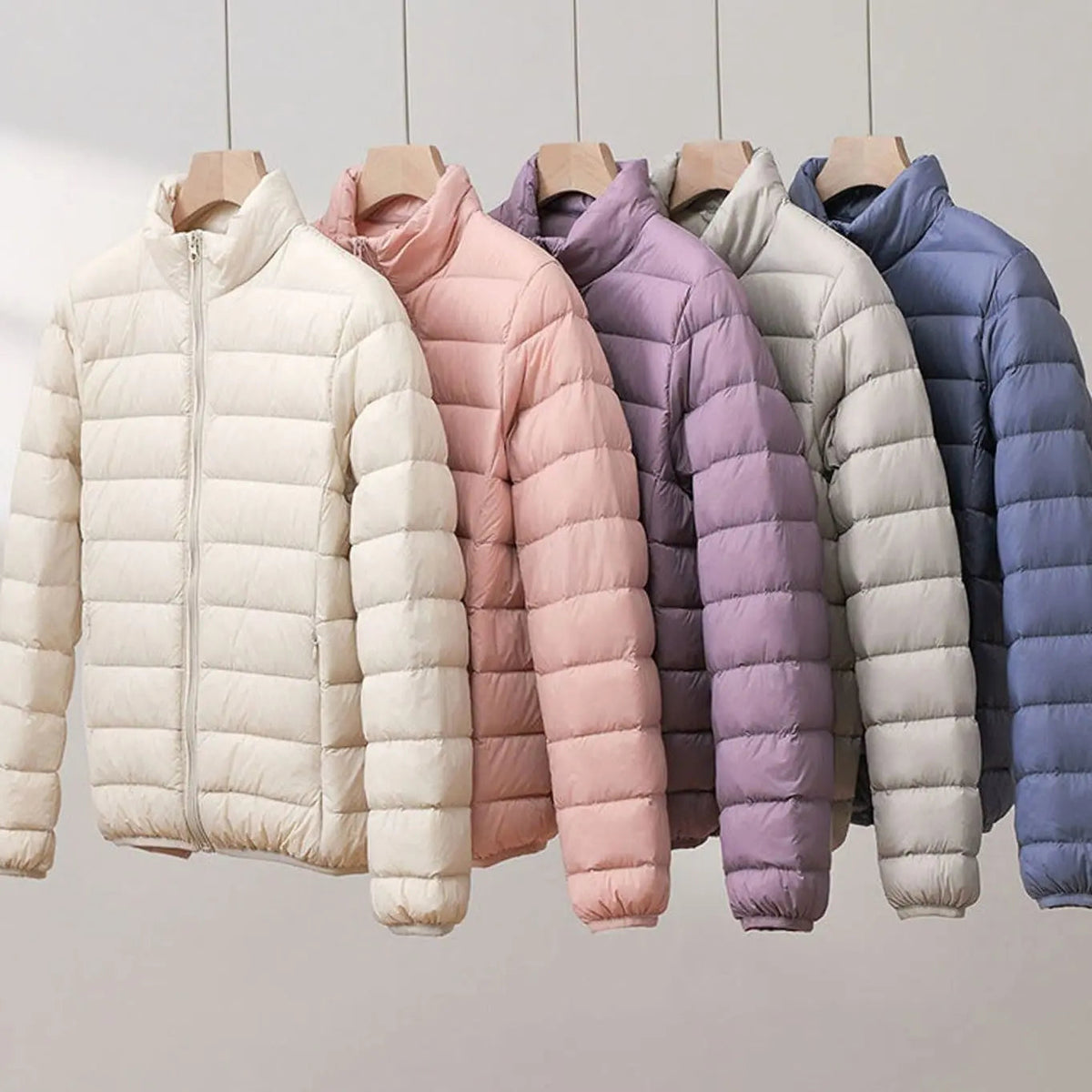 Women's Quilted Padded Puffer Coat Stand-Collar Lightweight Jacket