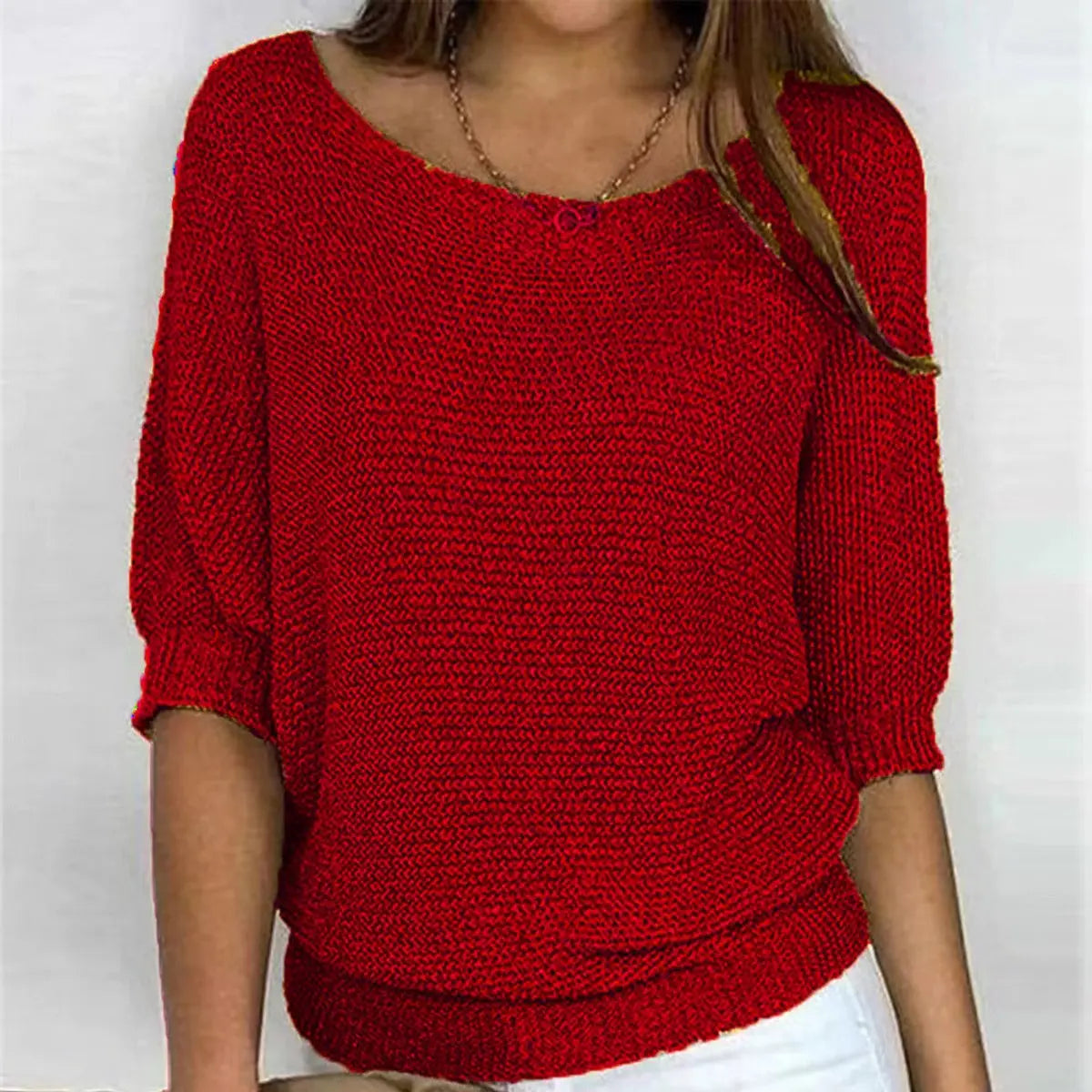 Women's Relaxed-Fit Batwing-Sleeve Knit Sweater