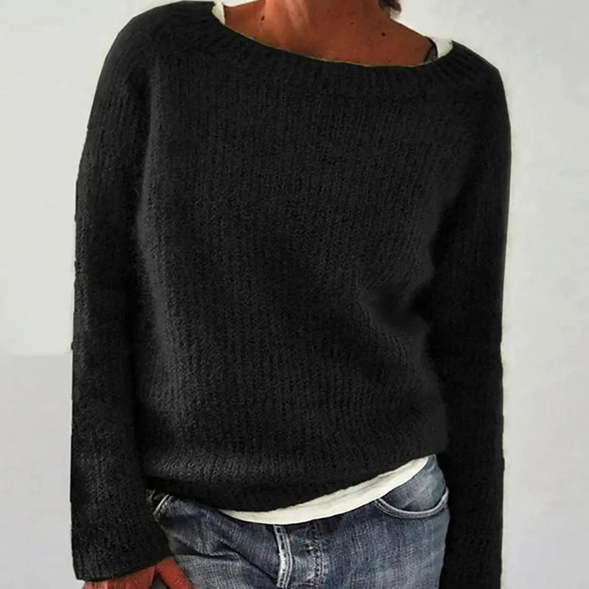 Women's Relaxed-Fit Casual Knit Pullover Sweater