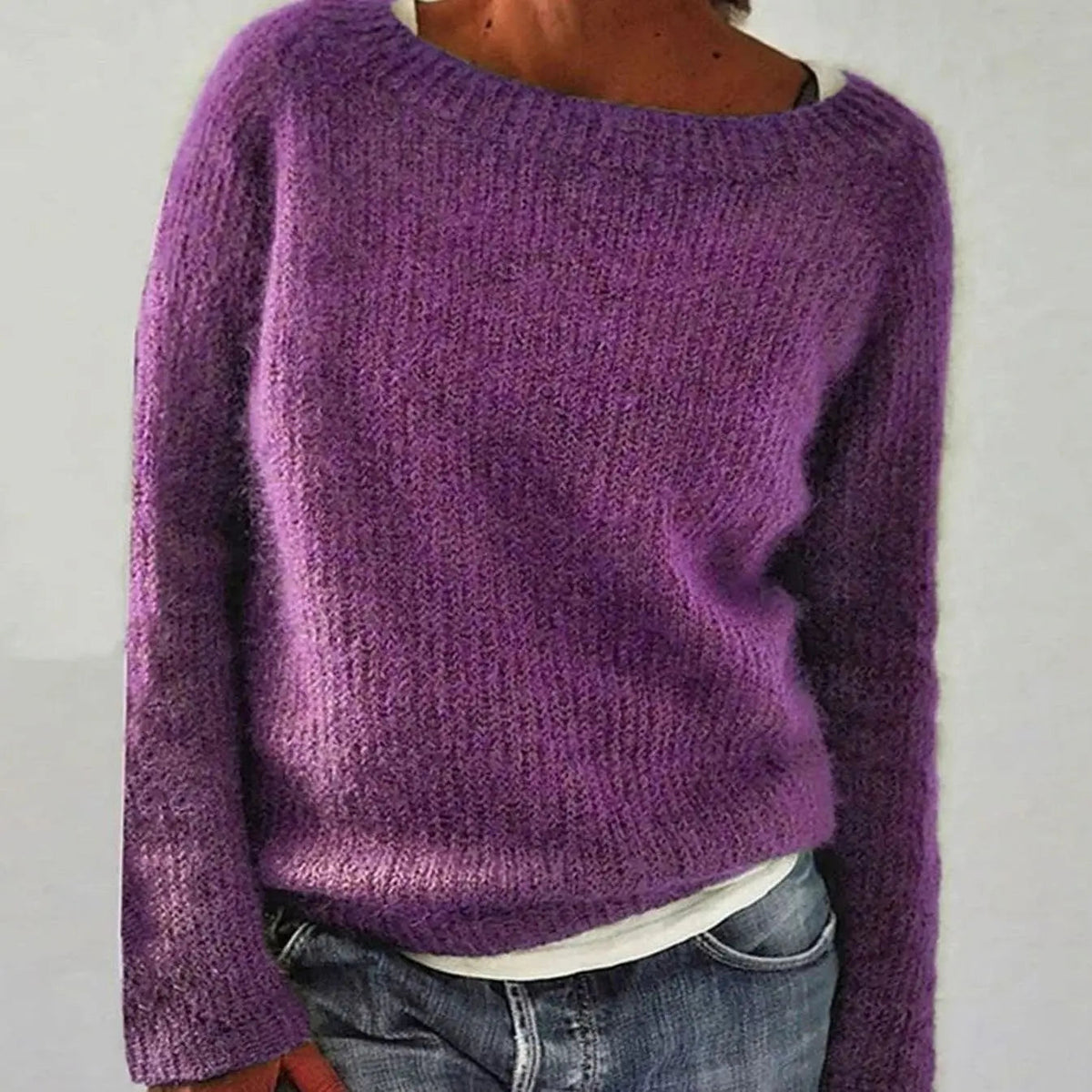 Women's Relaxed-Fit Casual Knit Pullover Sweater
