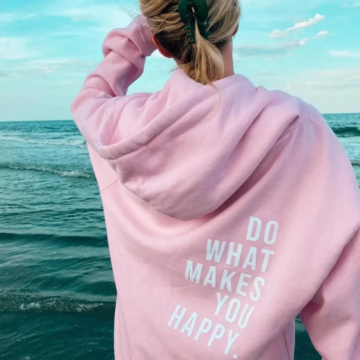 Women's Relaxed Fit Hooded Drawstring Jumper