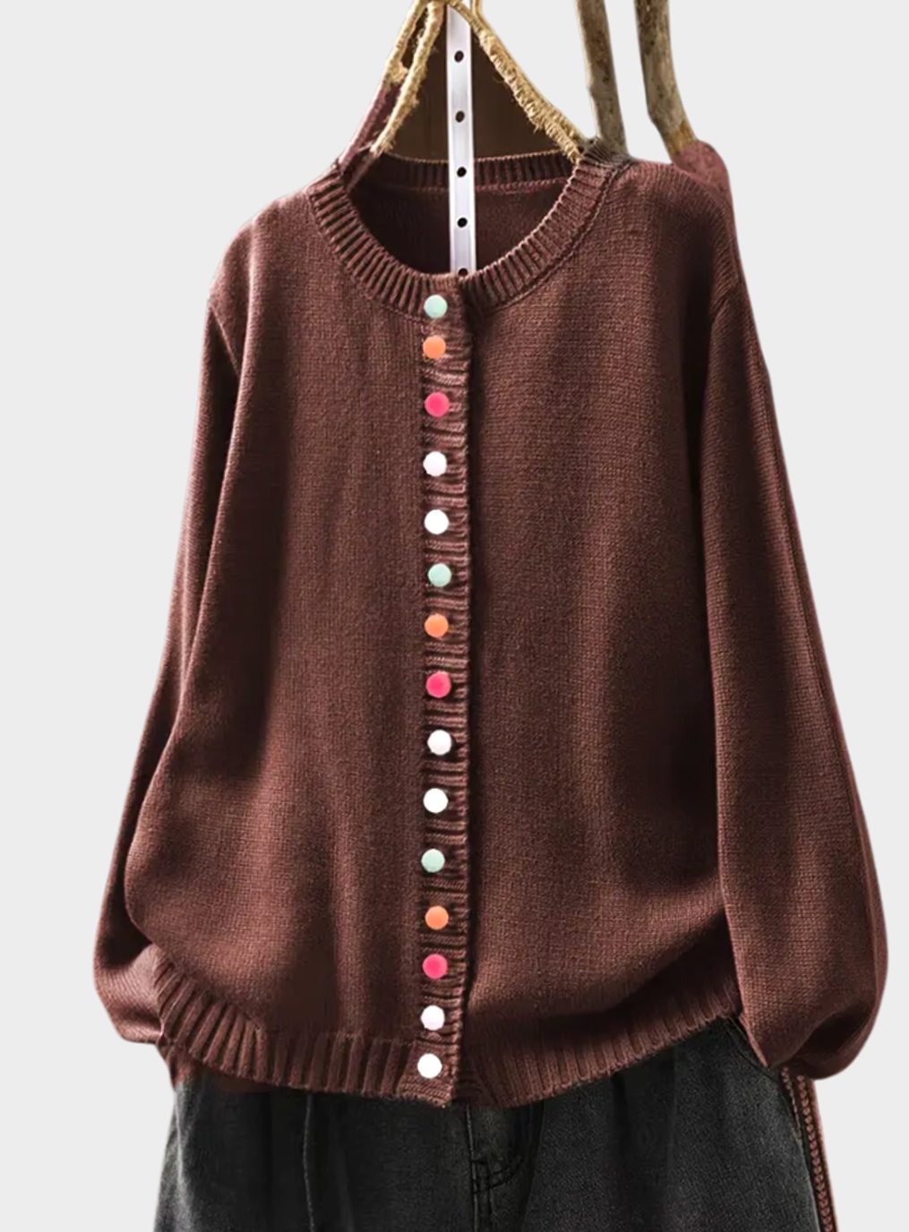 Women's Relaxed-Fit Knitted Cardigan Multicoloured Button-Down