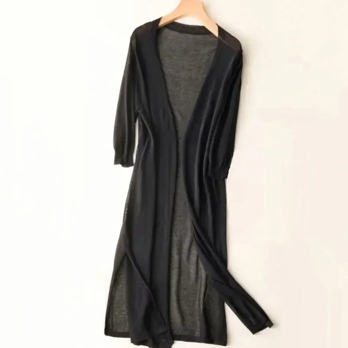 Women's Relaxed Open Front Lightweight Longline Long Cardigan