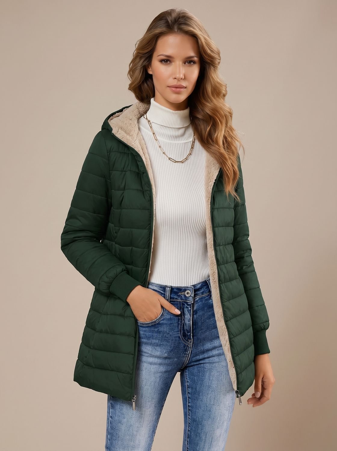 Willow | Women's Sherpa-Lined Hooded Quilted Winter Coat
