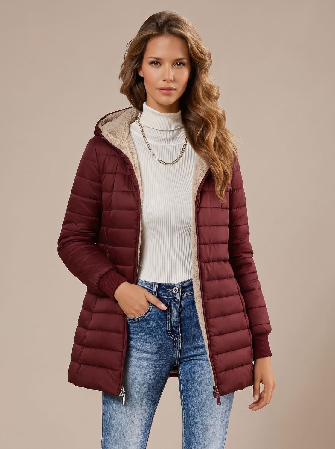 Willow | Women's Sherpa-Lined Hooded Quilted Winter Coat