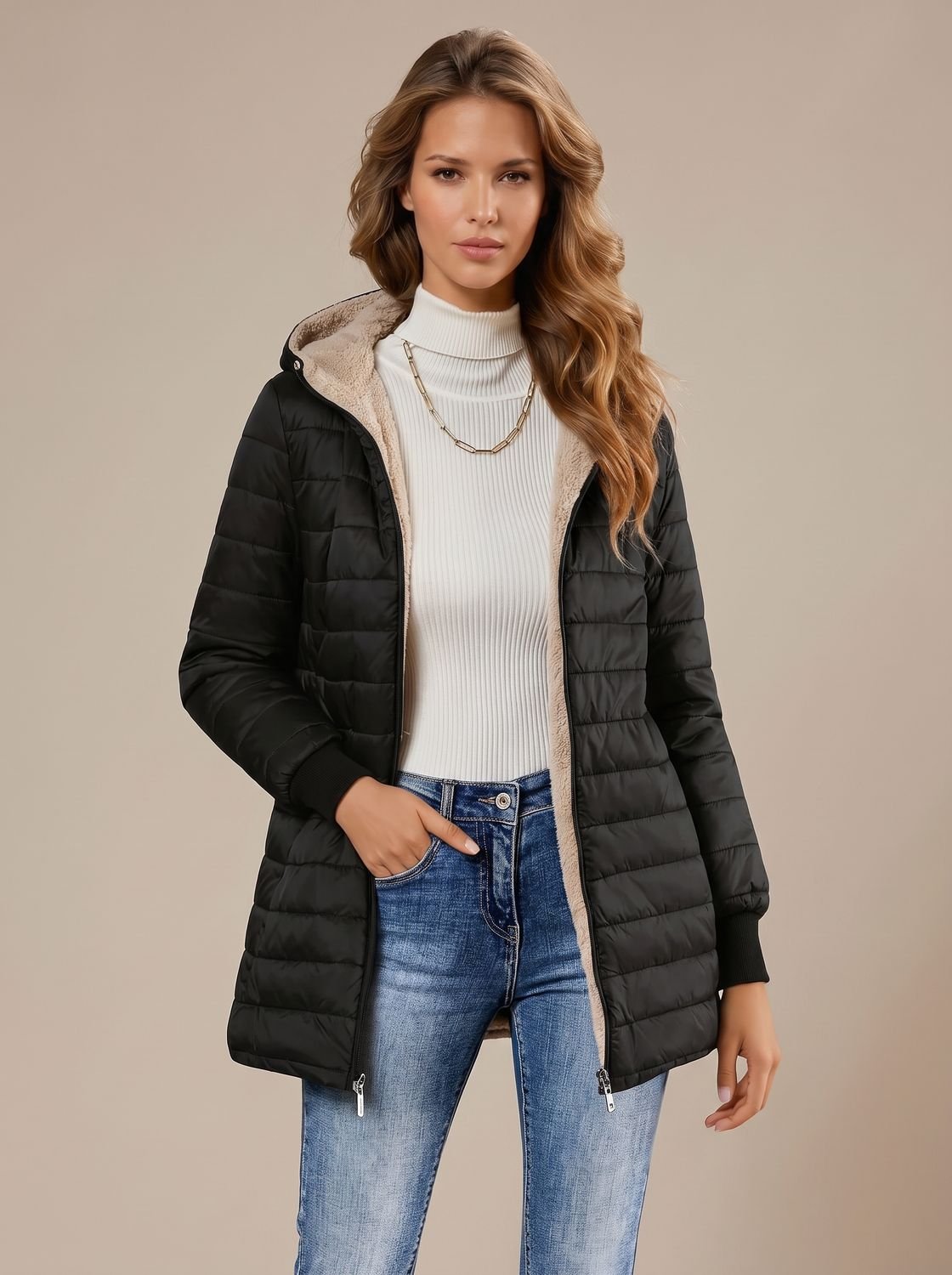 Willow | Women's Sherpa-Lined Hooded Quilted Winter Coat