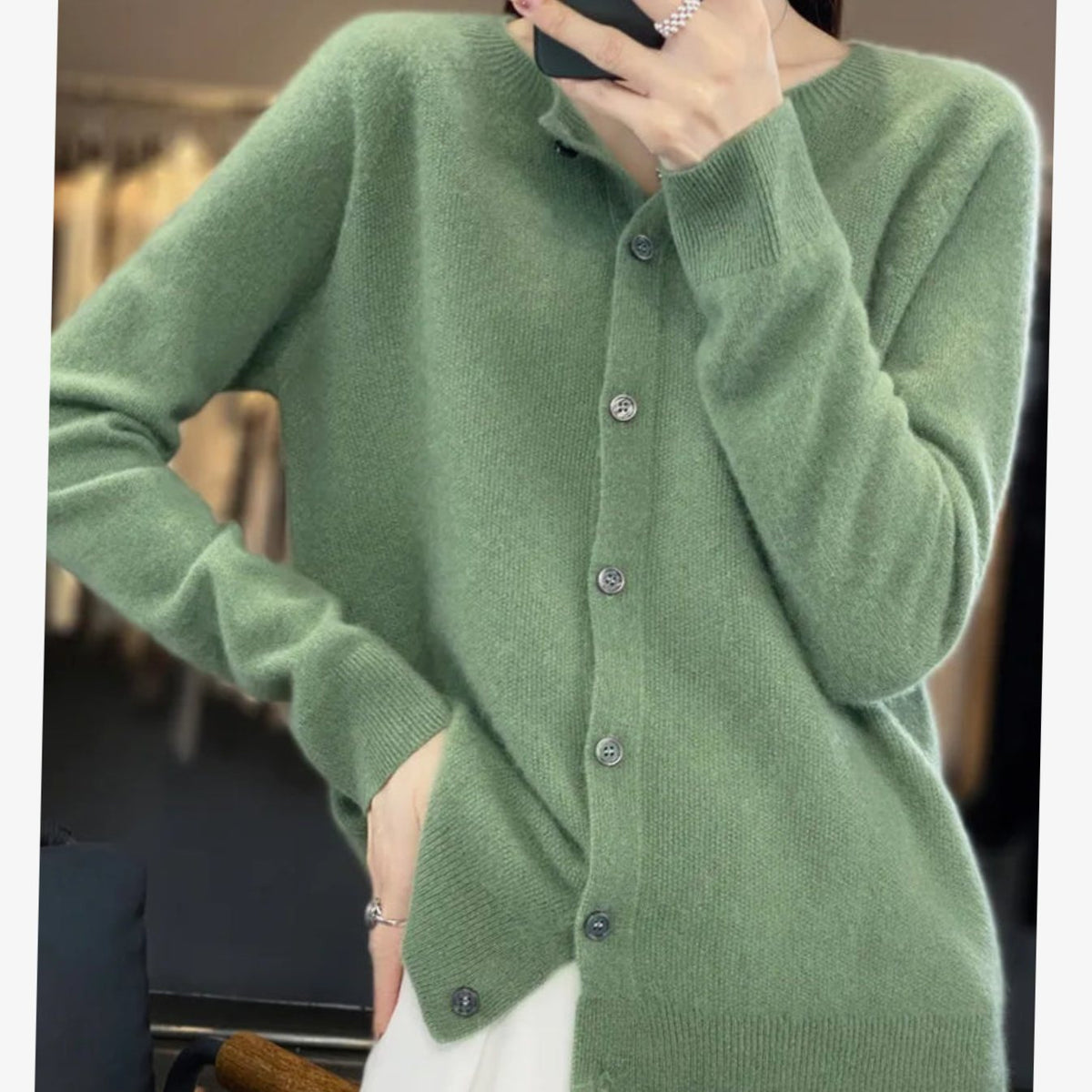 Women's Soft Knit V-Neck Button-Front Cardigan