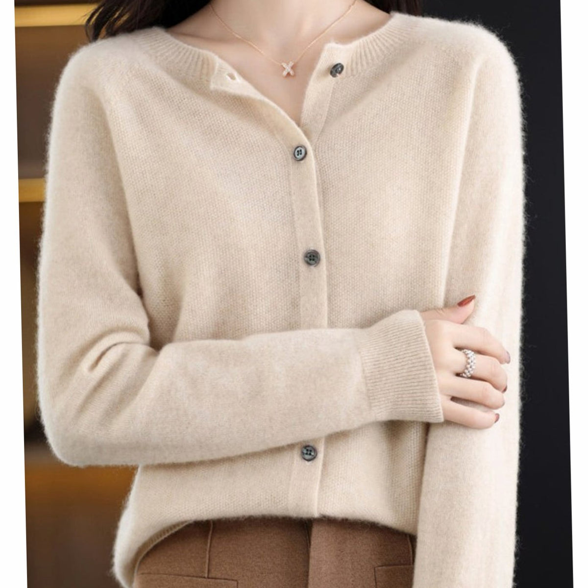 Women's Soft Knit V-Neck Button-Front Cardigan