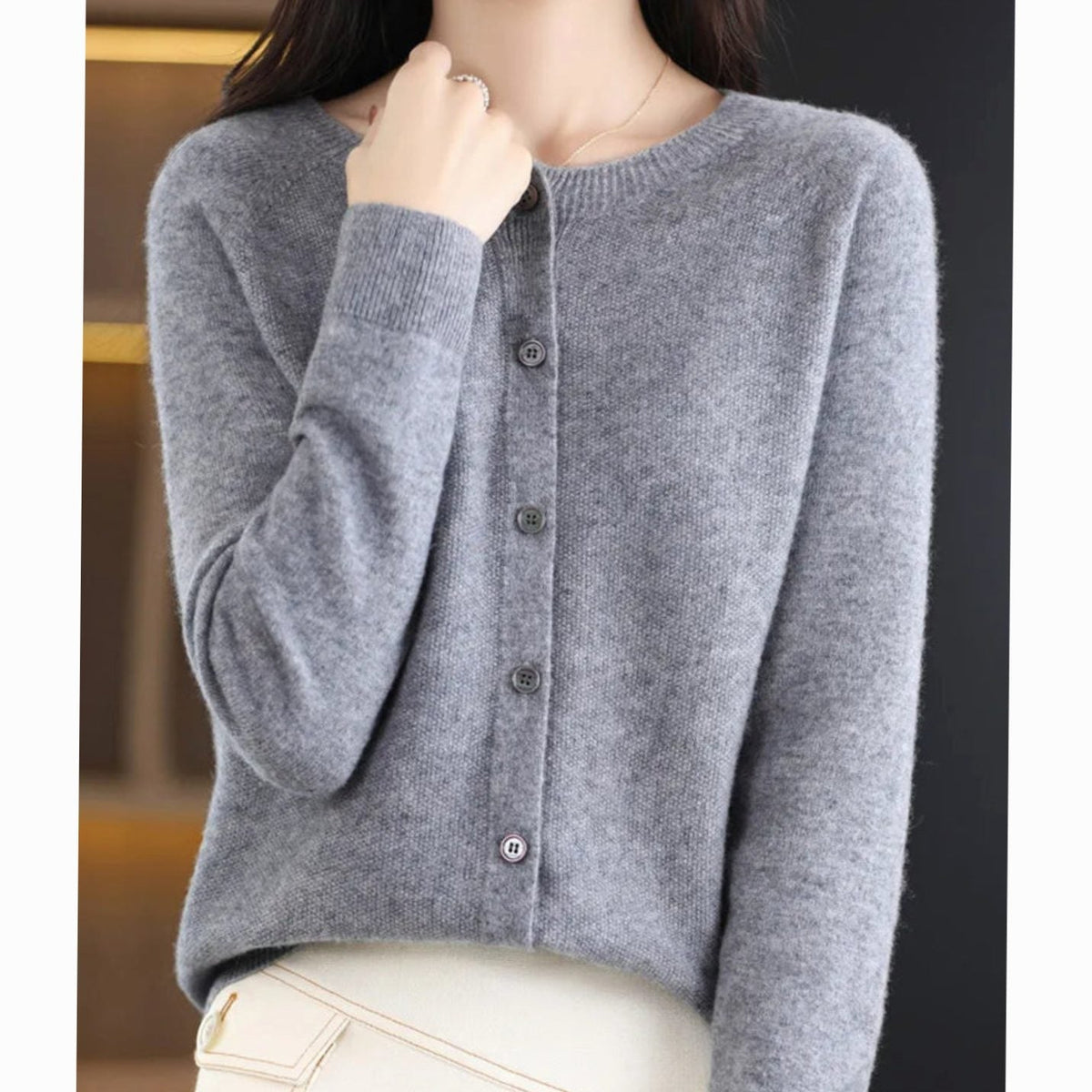 Women's Soft Knit V-Neck Button-Front Cardigan