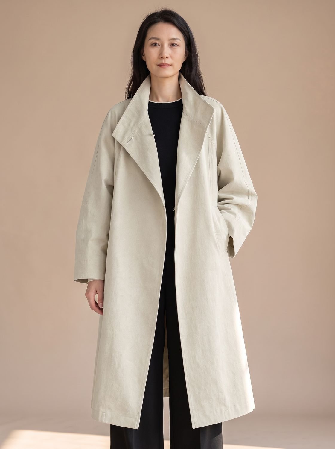 Sienna | Women's Stand Collar Longline Single-Button Overcoat