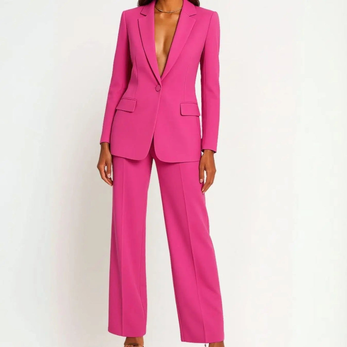 Women's Tailored Wide-Leg Blazer Suit Set
