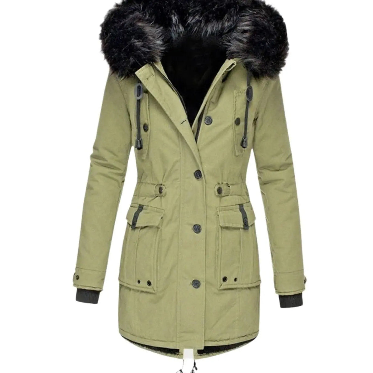 Women's Thick Faux Fur Hooded Insulated Parka Coat