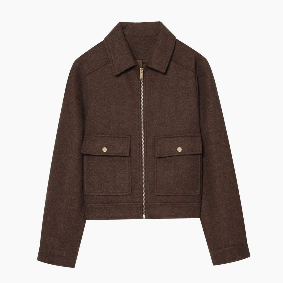 Women's Vintage Wool Blend Stand Collar Short Coat