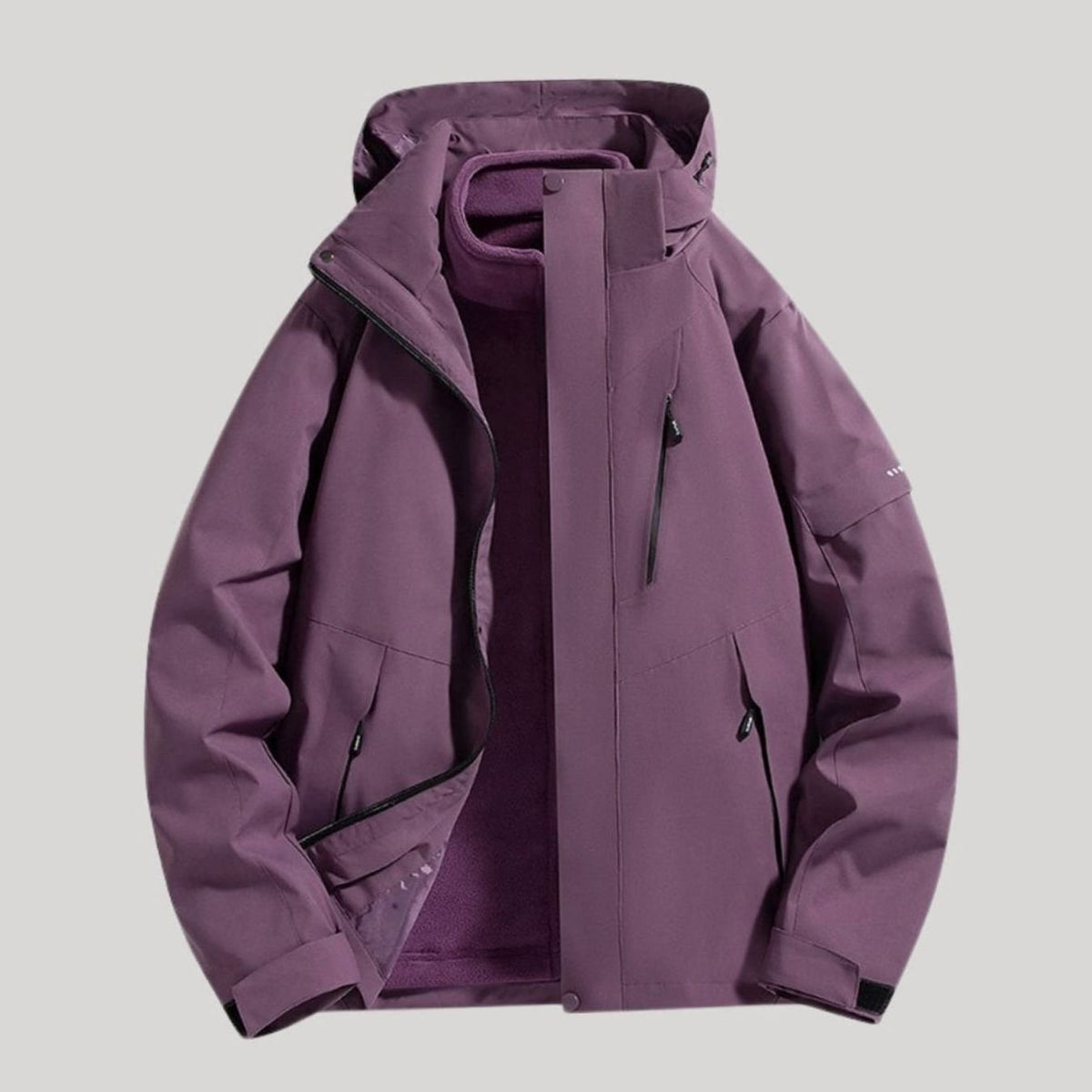 Women's Waterproof Hooded Relaxed-Fit Winter Jacket Fleece-Lined Collar
