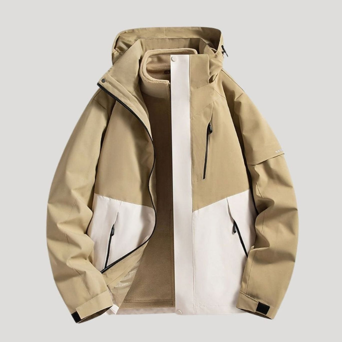 Women's Waterproof Hooded Relaxed-Fit Winter Jacket Fleece-Lined Collar