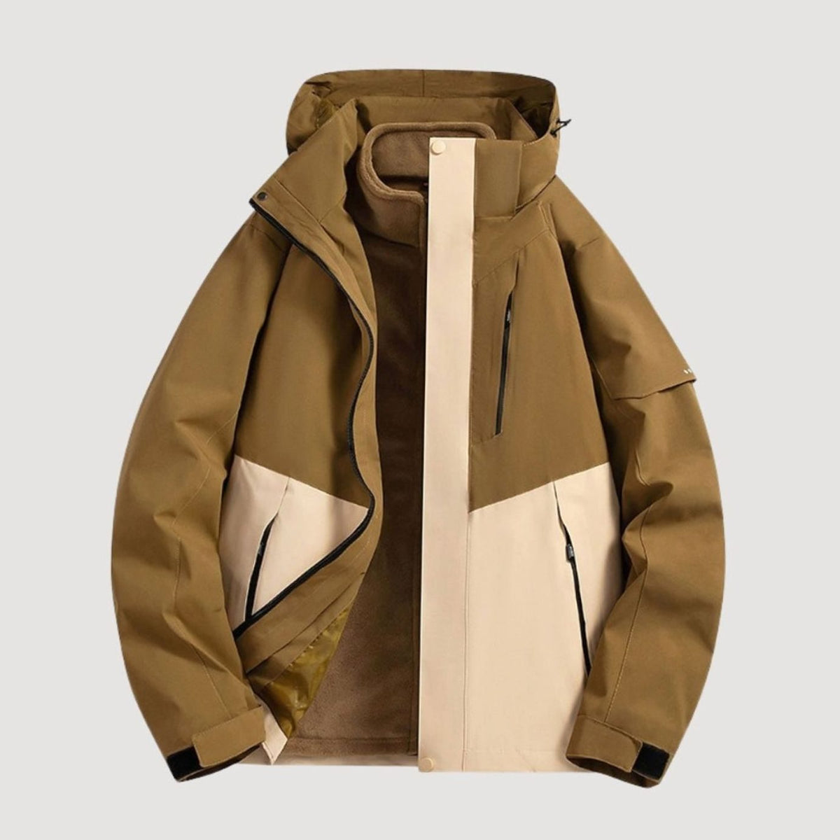 Women's Waterproof Hooded Relaxed-Fit Winter Jacket Fleece-Lined Collar