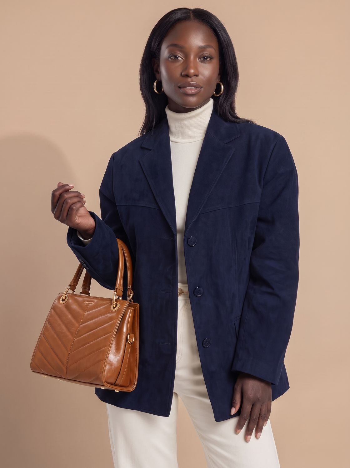 Sienna | Women's Wool Blend Single-Breasted Lapel Overcoat, Brown