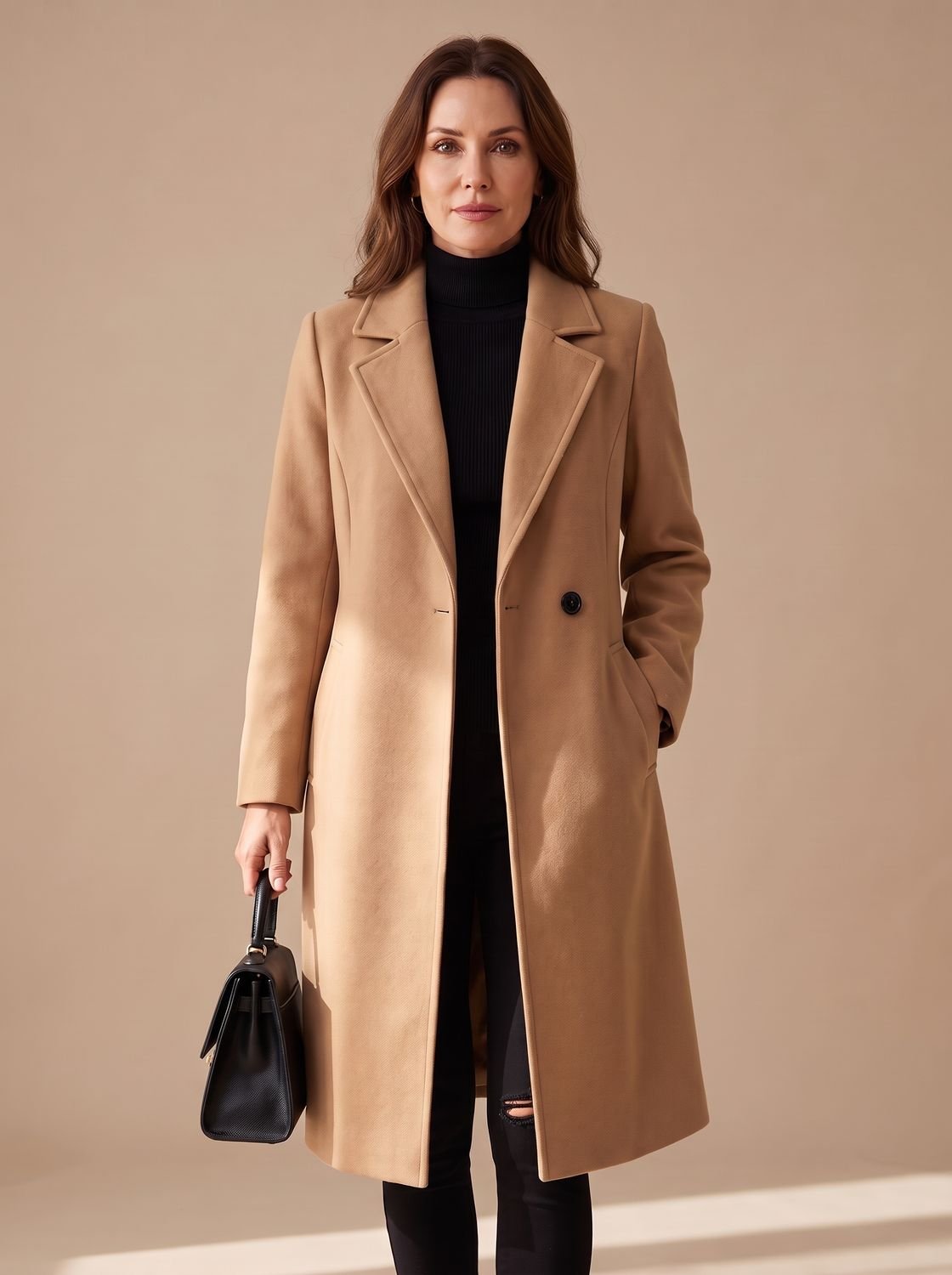 Evelyn | Women's Wool Coat Tailored Longline Belted Overcoat