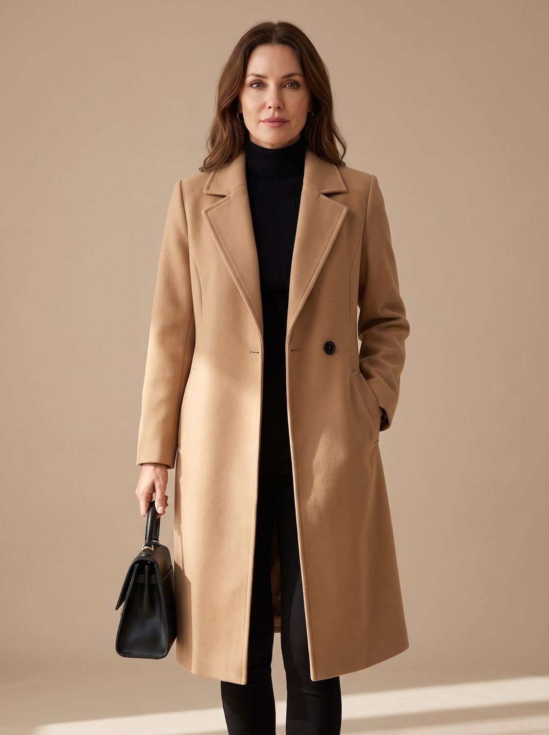 Evelyn | Women's Wool Coat Tailored Longline Belted Overcoat