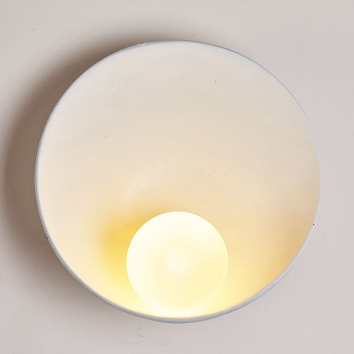 Minimalist Round Resin Iron Frosted Glass Wall Light