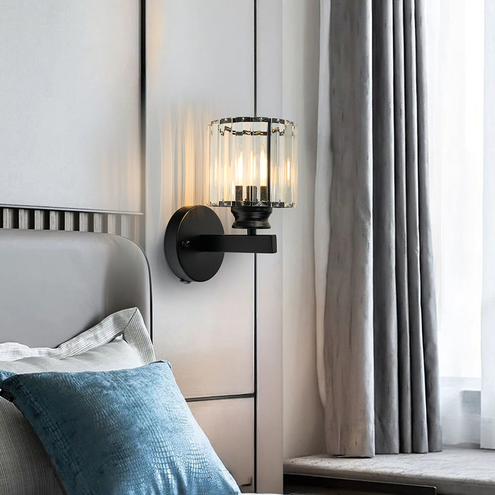 Faceted Crystal Panel Modern Iron Wall Light