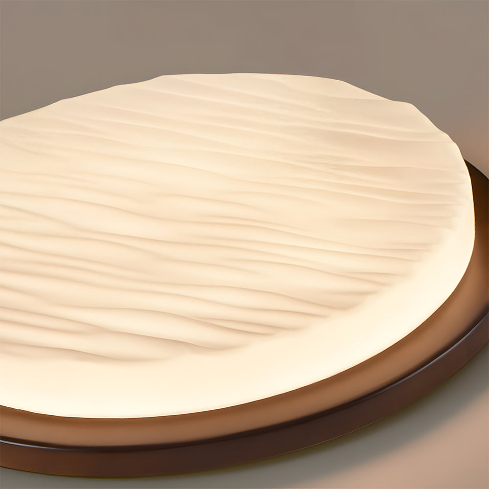Art Deco Sculpted Glass Low Profile Flush Mount Ceiling Light