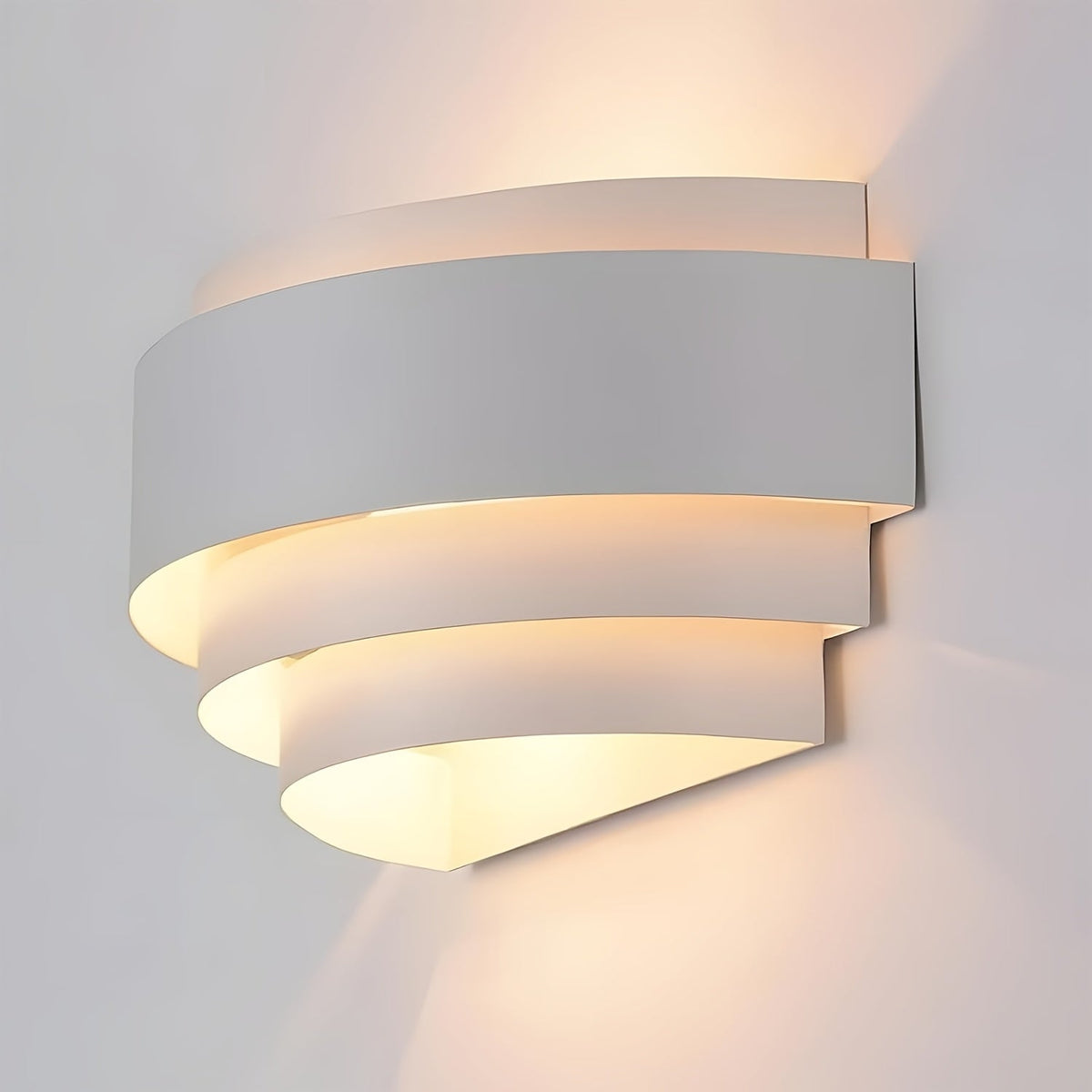 Sculptural Layered Metal Up Down Architectural Wall Light