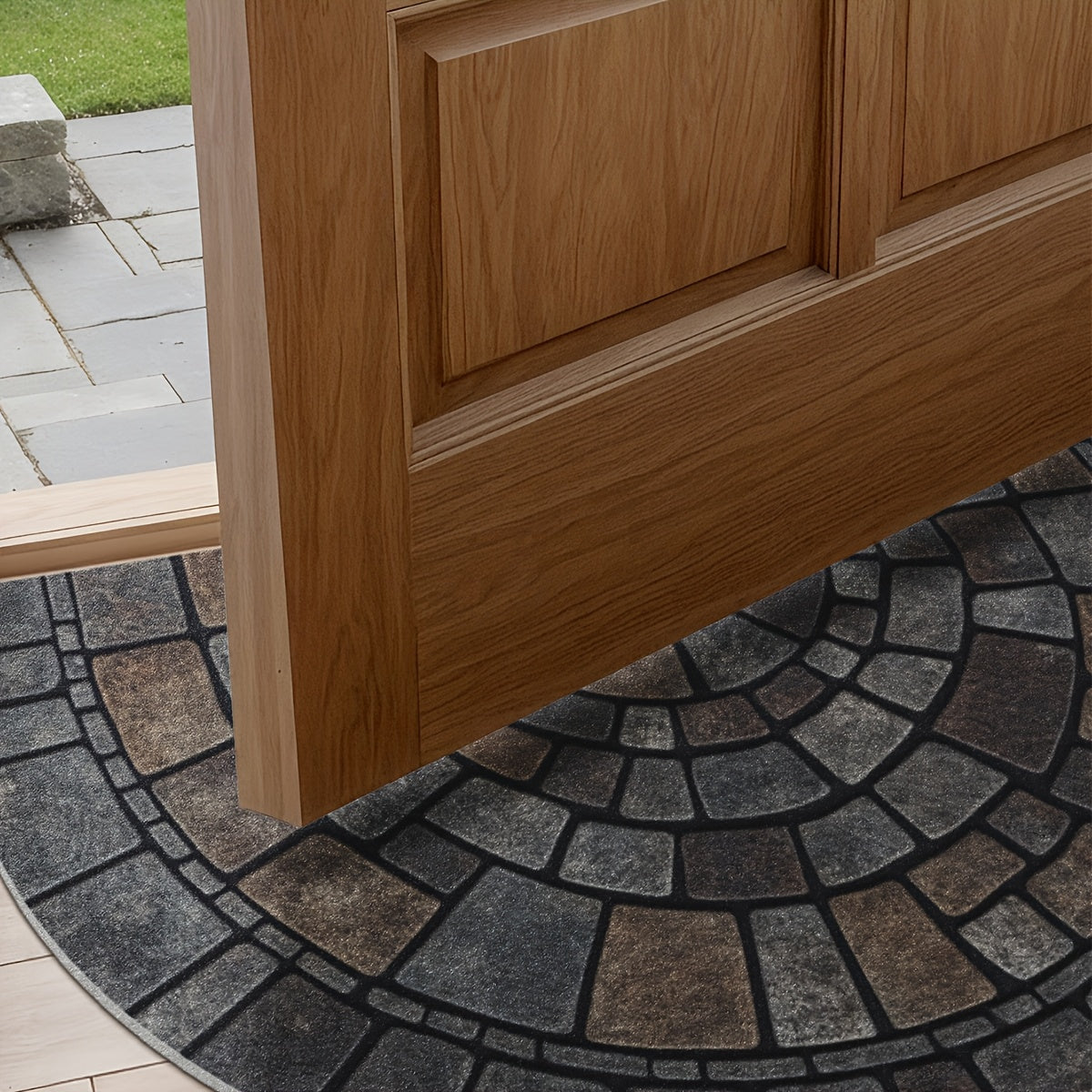 Semicircle Cobblestone Mosaic Non-Slip Indoor Outdoor Door Mat