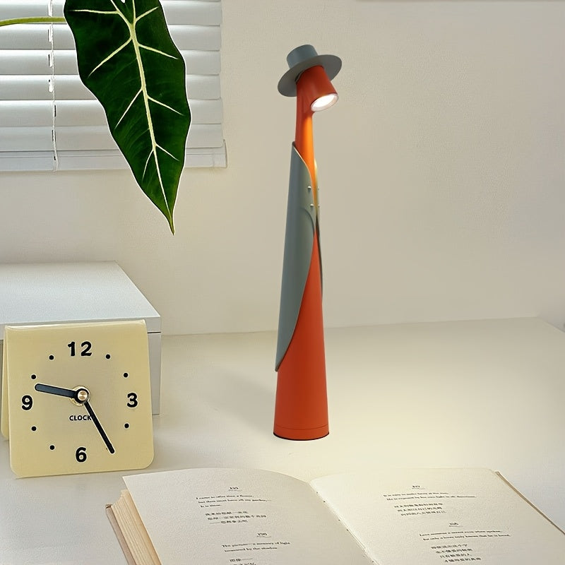 Sculptural Hat Silhouette Rechargeable Touch Control Table Lamp