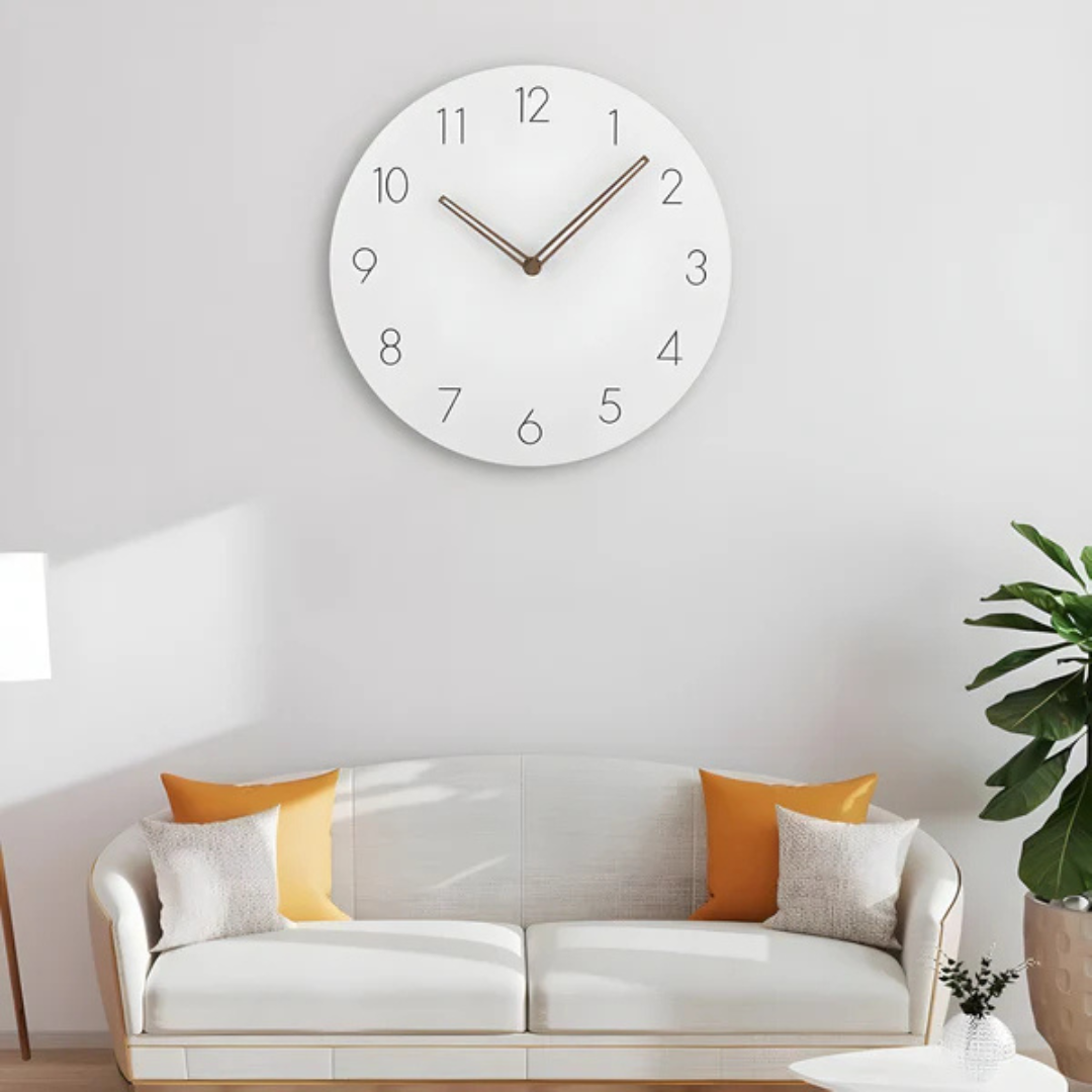 Scandinavian Minimalist Round Wood Silent Wall Clock