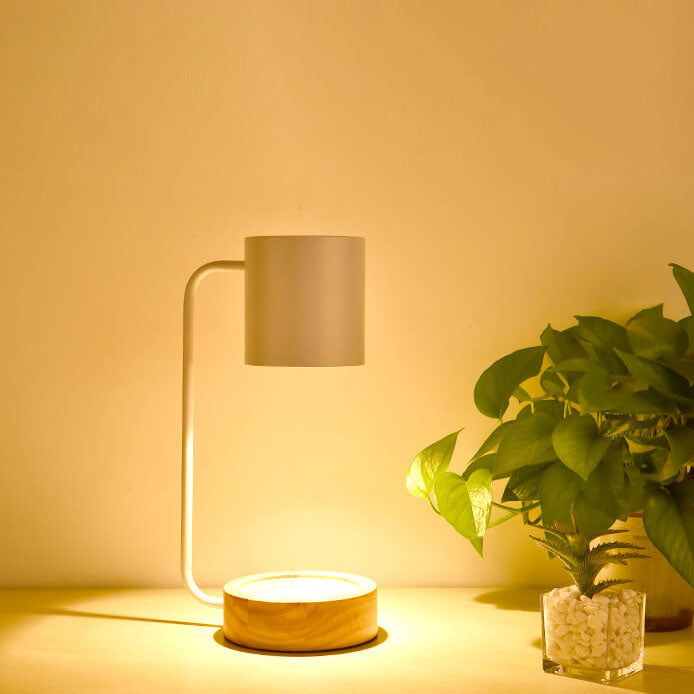 Japanese Minimalist Wooden Base Dimmable Candle Warmer Table Lamp