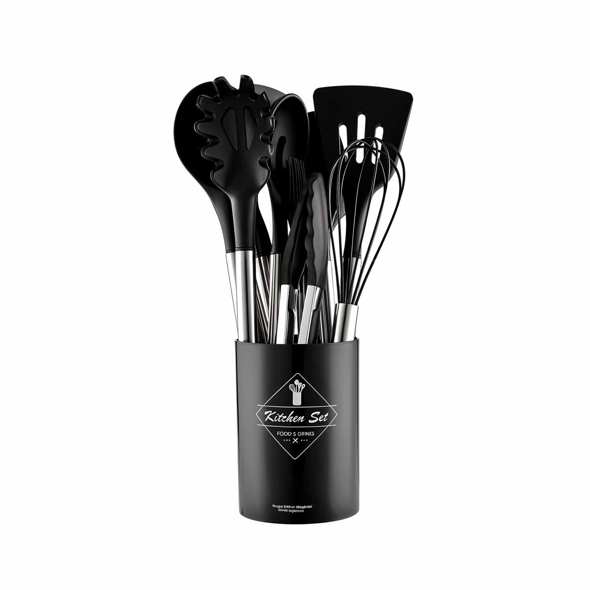 Heat Resistant Silicone Stainless Steel Handle Kitchen Utensil Set