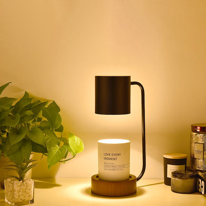 Japanese Minimalist Wooden Base Dimmable Candle Warmer Table Lamp